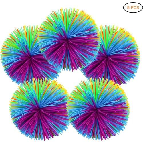 5pcs/lot Outdoor Indoor Rainbow stress Ball Children Soft Sensory Play Fidget Toy Autism Stress Relief Active Fun Toy