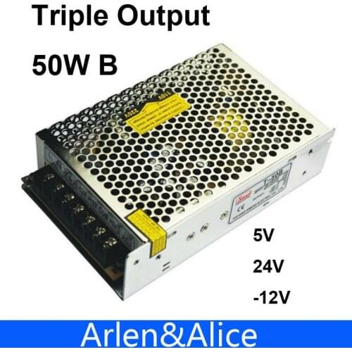 50W Triple output 5V 24V -12V Switching power supply smps AC to DC