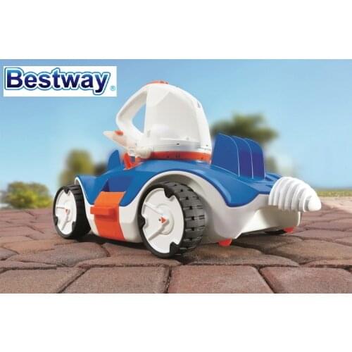 58483 Bestway 110V Auto Pool Clean Robot for Flat Bottom Above-ground In-ground Pool Li-Cell Auto Cleaner Cordless Full Motion