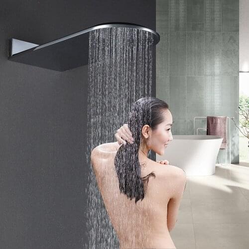 600*250mm Fashion Chrome Plated Wall Mounted Rainfall Bathroom Top shower head Top Quality Brass shower nozzle Single function