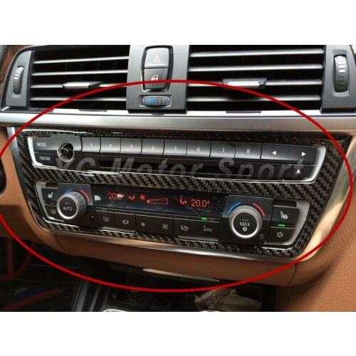 Car Accessories Carbon Fiber Radio & Air Con Panel Surround Trim Fit For 2012-2013 3 Series F30 F35 F31 5 Series F10 F18