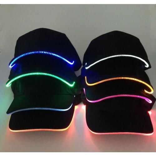 Baseball Hat Hot Fashion Unisex Solid Color LED Luminous Baseball Hat Christmas Party Peaked Caps Women Men Baseball Caps Hat