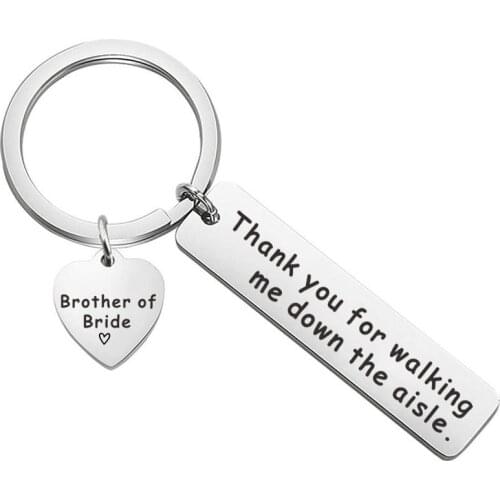 Thank You for Walking Me Down the Aisle Key Chains Stainless Steel Keychains Friendship Jewelry Gift Accessories Keychain Charms