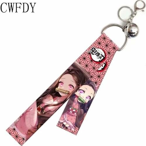 Demon Slayer Cosplay Kimetsu No Yaiba Kamado Tanjirou Lanyard Hanging Keychain Fashion Lanyard Keyring For College Students Gift