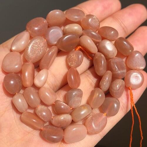 8-10mm Natural Sunstone Stone Beads Irregular Loose Spacer Beads For Fashion Accessories Jewellery Making 15