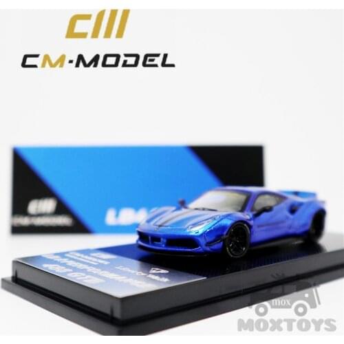 CM Model 1:64 488 Metallic blue Diecast Model Car
