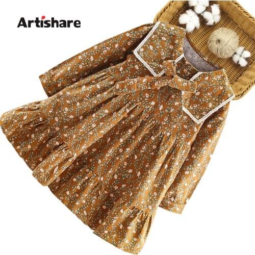 Kids Dresses For Girls Floral Pattern Dress For Girl Spring Autumn Dress For Kids Casual Style Kids Costume