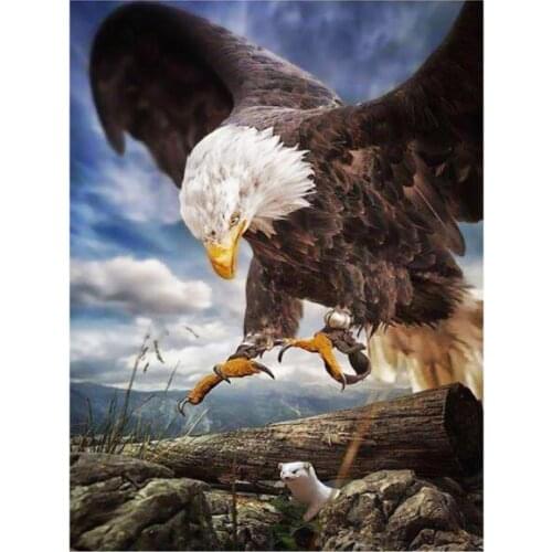 Diy animals mosaic embroidery eagle bird diamond painting kit beads picture wall paper decor stones drawing christmas gift new