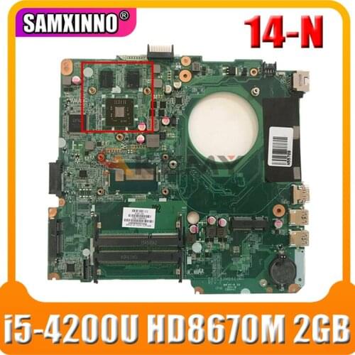For HP PAVILION 14-N Laptop Motherboard With i5-4200u HD8670M 2GB GPU 734426-501 734426-001 DA0U83MB6E0 MB 100% Tested Fast Ship