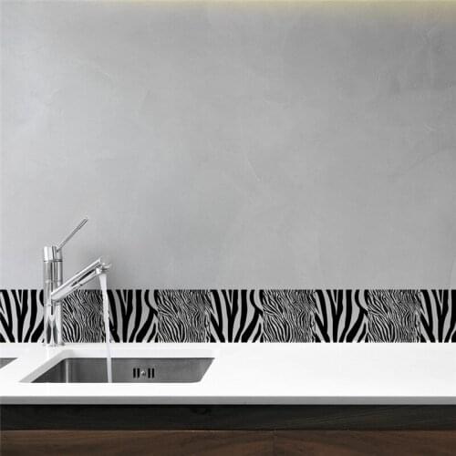 Eco-friendly PVC Zebra pattern Border roll Fashion decorative Baseboard sticker corridor Study room live room bedroom decorative