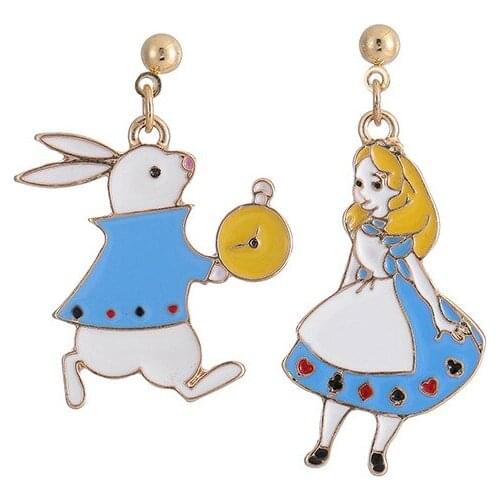 Elegant Cute Blue Rabbit Girl Earrings For Women Classic Trendy Japanese and Korean S925 Needle Drop Ears