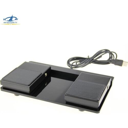 HFSECURITY USB Double Foot Switch Pedal Control Keyboard Mouse Plastic Nonslip Metal Momentary Electric Power Foot Pedal Switch