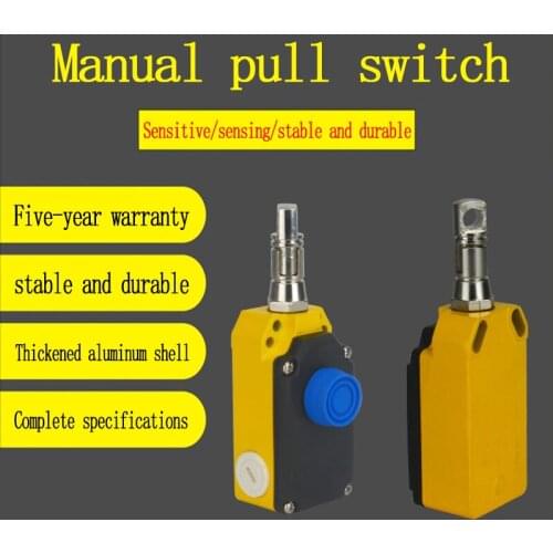 Stroke switch pull wire control one-way pull rope manual reset LS-LX-S safety emergency stop rope pull switch