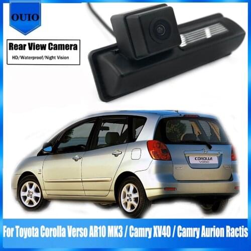 HD Rear View Parking Reverse Camera For Toyota Corolla Verso AR10 MK3 / Camry XV40 / Camry Aurion Ractis license plate camera