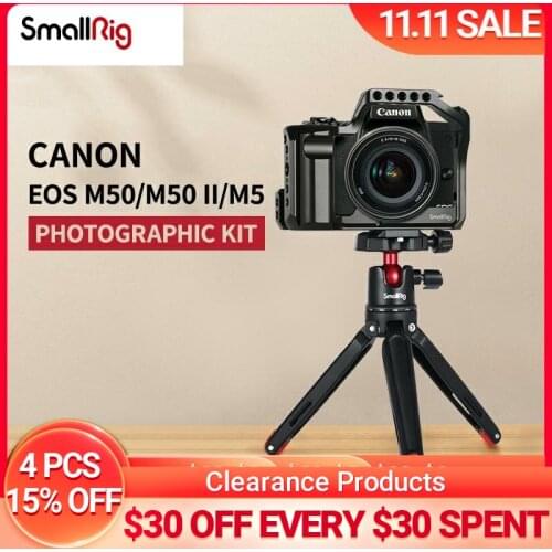 SmallRig Camera Cage Kit With Tabletop Mini Tripod For Canon EOS M50 /M50 II /M5 Kits 3138