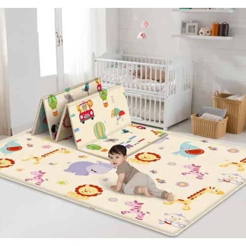 Childrens Baby Indoor Household Odor-free Foldable Floor Mats, Baby Cartoon Thick Stitching Living Room Crawling Mat