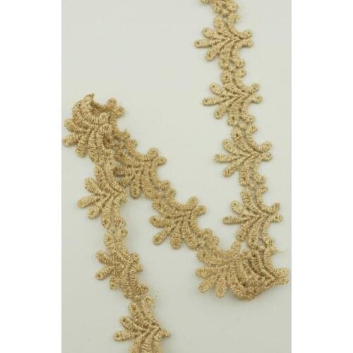 5 Meters Beautiful Embroidery Sew DIY Craft Lace Trim 2.7cm Width Gold Costume Decor Trimming