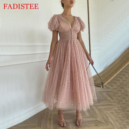 Lace Tulle V-neck Prom Dresses Short Sleeves Robe De Soirée De Mariage Vestido De Fiesta De Boda Платья для выпускного