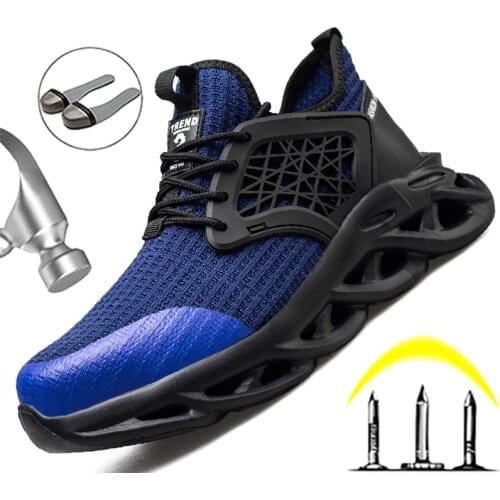 Fashion Work Sneakers Lightweight Safety Shoes Men Puncture-Proof Safety Footwear Man Work Boots Steel Toe Security Work Shoes