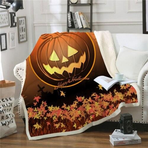 Cartoon throw wool blanket Halloween Sherpa blanket fashion popular adult traveling bed children blanket