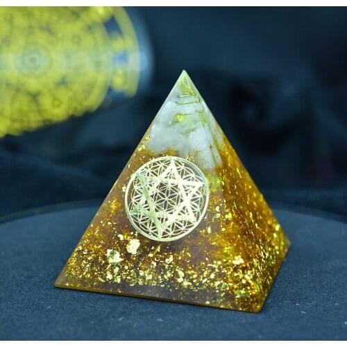 Orgonite Pyramid Gabriel Maripura Chakra Citrine Enhances Peoples Creative Ability Resin Pyramid Jewelry Ornaments