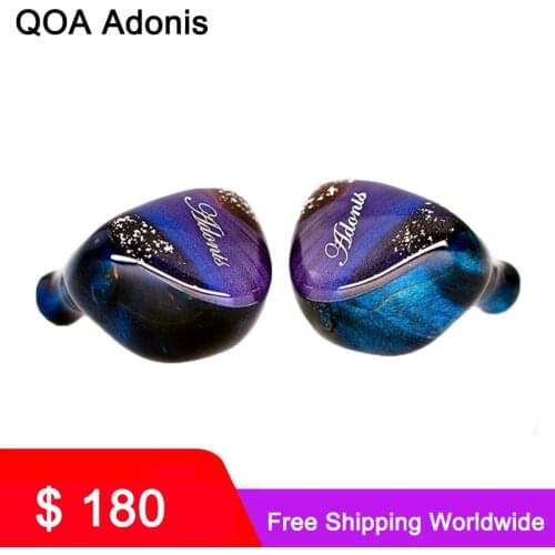 QOA Adonis CNC Resin Wooden Shell In Ear Monitor 10mm DD+2BA Hybrid Driver Unit HIFI Earbud with Detach 2pin Cable DJ Stage IEM