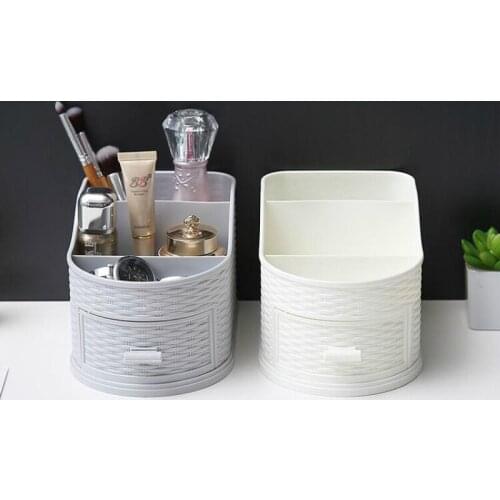 Plastic Makeup Organizer Desktop Storage Box Living Room Home Remote Control Container Cosmetics Case Office Finishing Box