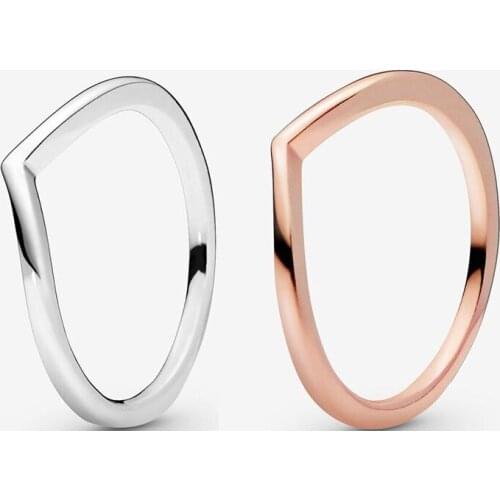 Authentic 925 Sterling Silver Polished Wishing Bone Laminated Ring Is Suitable For Womens Engagement Jewelry Anniversary