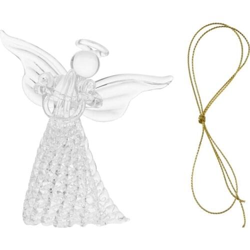 Wedding Party Hanging Ornament Transparent Angel Pendant Chic Glass Decor