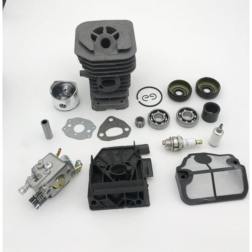 HUNDURE 40mm Cylinder Piston Spark Plug Carburetor Carb Air Filter Kit Fit Husqvarna 142 141 Chainsaw Chain Saw Spares Parts