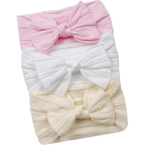 3pcs/set Baby Hair Band Set For Girls Bow Elastic Headbands Twisted Cable Design Turban Kids Headware Baby Hair Accessories