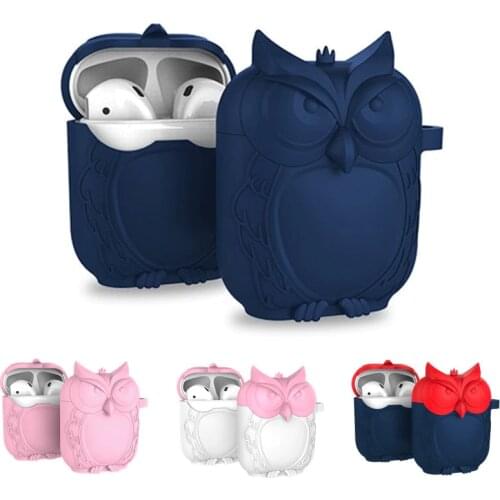 Owl Shape Silicone Shockproof Earphone Case Hook For Apple AirPods