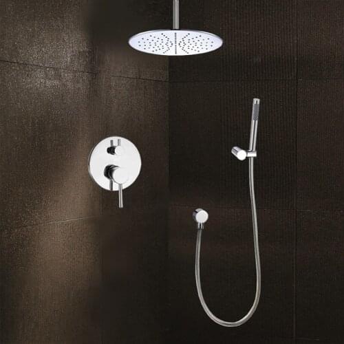 2 Styles Modern Round Chrome Rain Shower Head Faucet With Hand Shower Sprayer Mixer Bathroom Shower Faucet Set Mixer Valve Taps