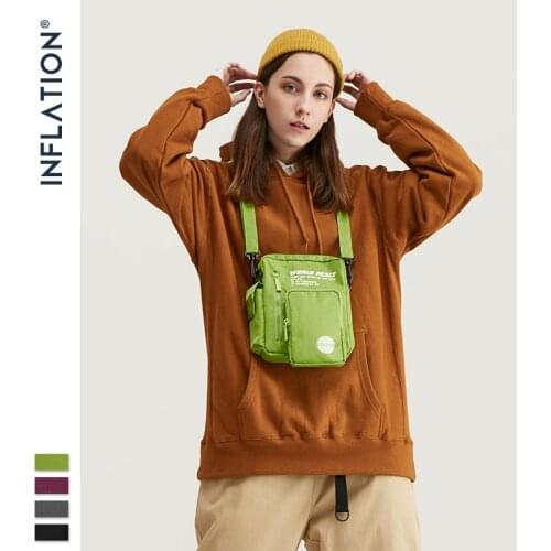 INFLATION BRAND Unisex Candy Color Shoulder Bags Retro Streetwear Waist Pouch Women Print Multi-pockets Messenger Bag 225AI2019