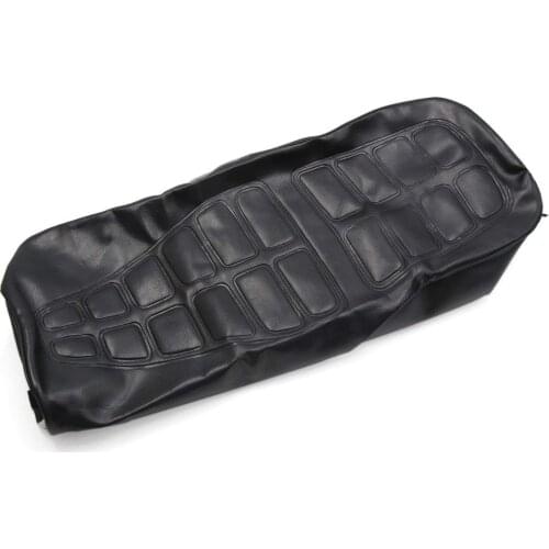 Uxcell Black Faux Leather Motorcycle Saddle Skins Seat Cover Protector for-Suzuki GN Motorcycle Seat Cover