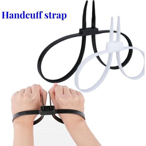 10Pcs/lot 12mmx700mm plastic police handcuffs Double Flex Cuff Disposable Handcuffs zip tie Nylon cable ties