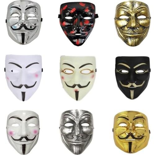 10 Pcs Multicolor V for Vendetta Mask Cosplay Costume Accessory Anonymous Movie Halloween Masquerade Party V for Vendetta Mask
