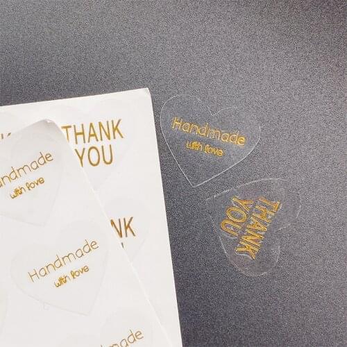Free shipping 1000pcs/lot Transparent DIY Deco Gift Handmade With Love Label Stationery Supplies DIY Self-Adhesive Stickers