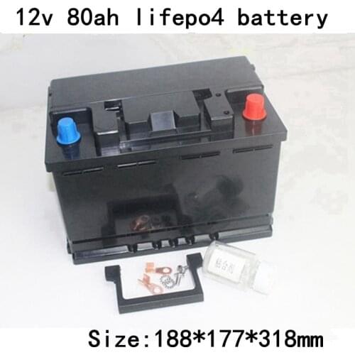 12V 80AH LiFePo4 LFP Lithium Iron Phosphate Battery with BMS Deep Cycles Long Life for Vehicle Auto Power Energy Starter