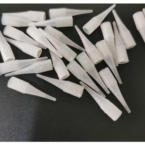 200pcs 1R Small Size Needle Tips Long Nipples Caps Nozzle For Permanent Makeup Eyebrow Lip Tattoo Needle caps Good Quality