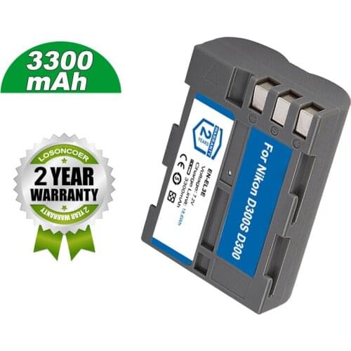 LOSONCOER Battery 3300mAh EN-EL3E EN EL3E EN-EL3A Digital Camera Battery For Nikon D300S D300 D100 D200 D700 D70S D80 D90 D50