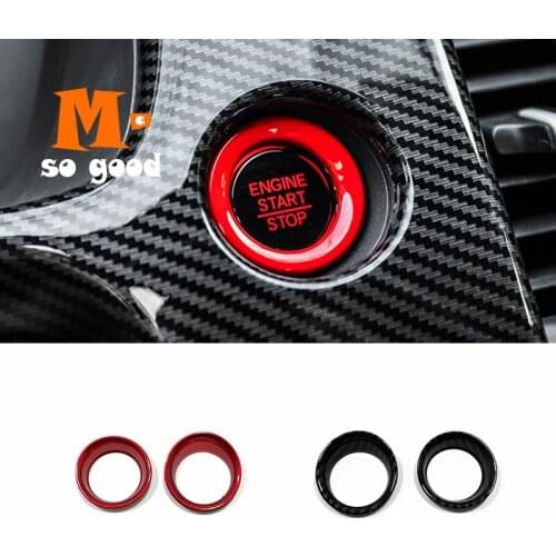 For Honda FIT JAZZ 2020 2021 accessories ABS Carbon/Black/Red/Matte Car dashboard engine start frame panel sticker cover trim