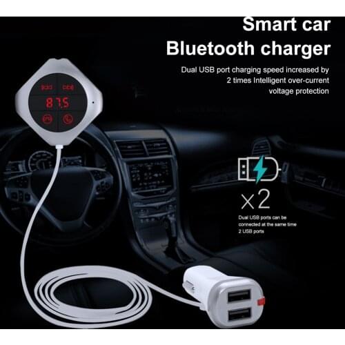 2021 NEW Bluetooth Car Kit Wireless FM Transmitter Audio Receiver Handsfree Talking with 2.5A Dual USB Supports AUX TF Reader