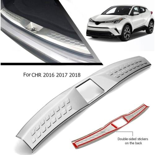 Car Rear Bumper Stainless Steel Trunk Guard Foot Plate for Toyota C-HR CHR 2016 2017 2018