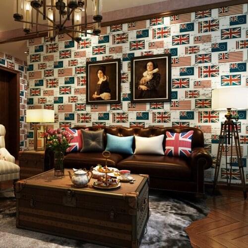 Beibehang retro flag Luxury Velvet Victorian Wallpaper roll TV Background papel de parede 3d Wall Papers Home Decor Living Room