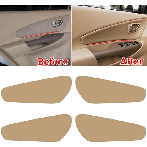 For Hyundai Tucson 2006-2011 2012 2013 4Pcs Door Panel DIY Insert PU Leather Cover Shell Trim Decorative Accessories Styling