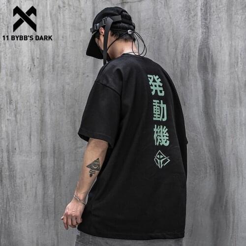 11 BYBBS DARK 2021SS Devil Embroidery Print Harajuku Tshirts Summer Hip Hop T-Shirt Men punk Cotton Loose Short Sleeve Shirts