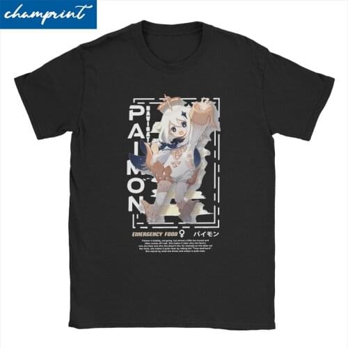 Men Women Genshin Impact Paimon Streetwear T Shirt Cotton Tops Funny Short Sleeve Round Neck Tees Party T-Shirt