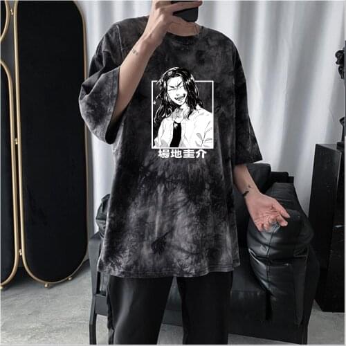 Tokyo Revengers Baji Keisuke Anime T-shirt Short Sleeve Round Neck Tie Dye