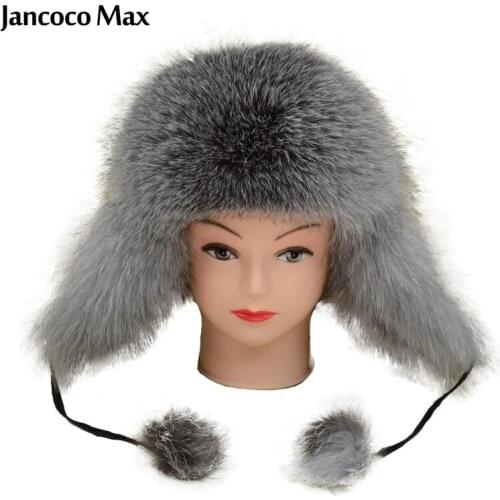 Jancoco Max 6 Colours Factory Sell Winter Women Man Real Fox Fur Hat Warm Russian Cap Wholesale / Retail S1572